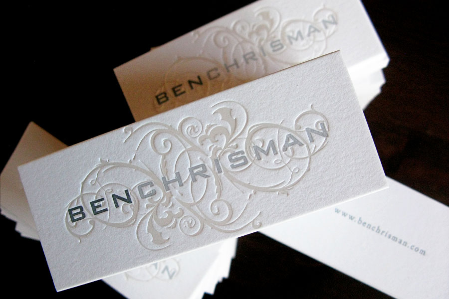 Letterpress Business Cards. Ben Chrisman Business Card